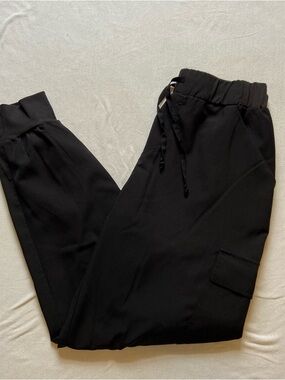 Women’s Black Drawstring Cargo Jogger Pants
